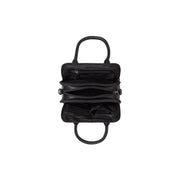 Close-Up Detail of Classic Collar &amp; Heavy-Duty Zipper Hardware on Ezra Full-Grain Leather Handbag Damska