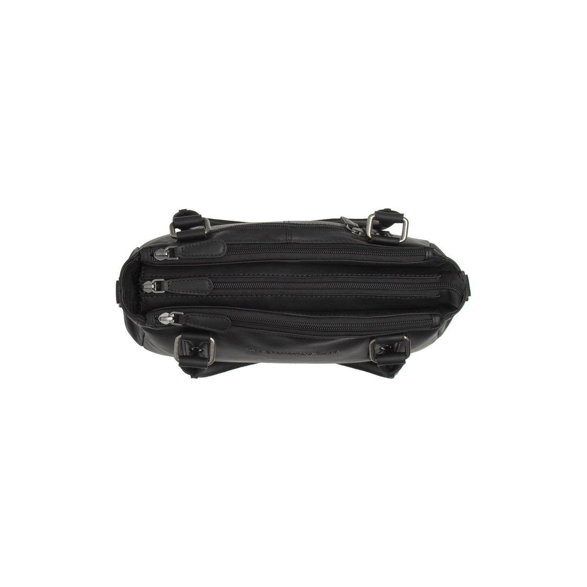 Close-Up Detail of Classic Collar &amp; Heavy-Duty Zipper Hardware on Fenja Full-Grain Leather Handbag Damska