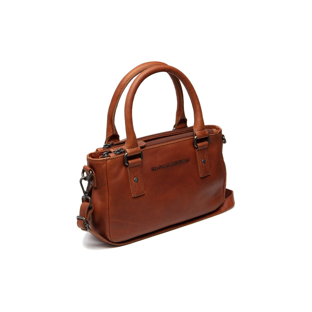 Tailored Rib Cuffs &amp; Hem Craftsmanship Construction Detail on Fenja Full-Grain Leather Handbag Damska