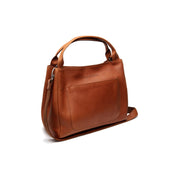 Tailored Rib Cuffs &amp; Hem Craftsmanship Construction Detail on Fioline Full-Grain Leather Handbag Damska