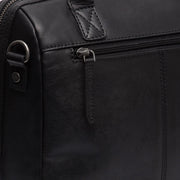 Tailored Rib Cuffs &amp; Hem Craftsmanship Construction Detail on Langton Full-Grain Leather Handbag Damska