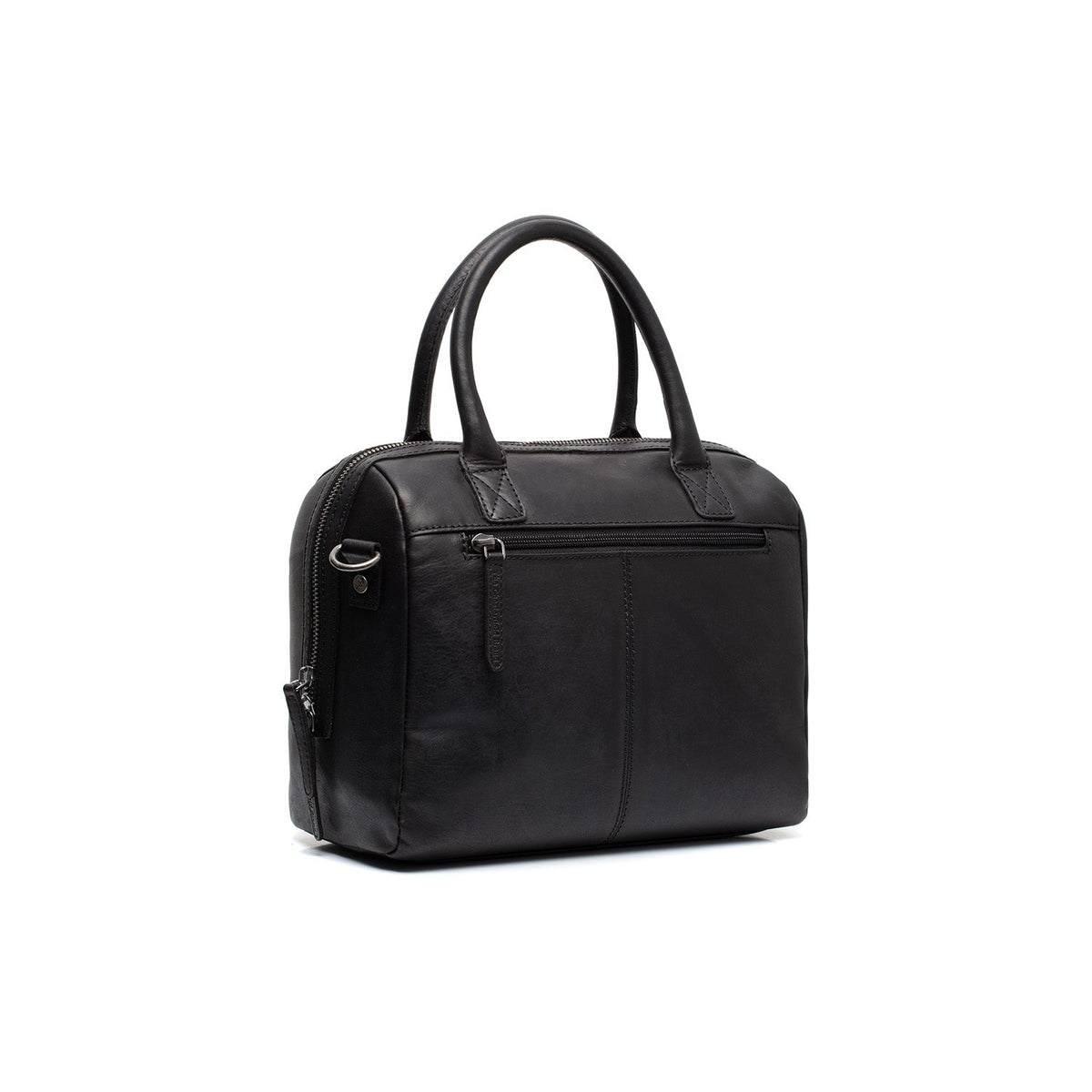 Styled Fit Perspective of Langton Full-Grain Leather Handbag Damska on Model - Natural Daylight Drape