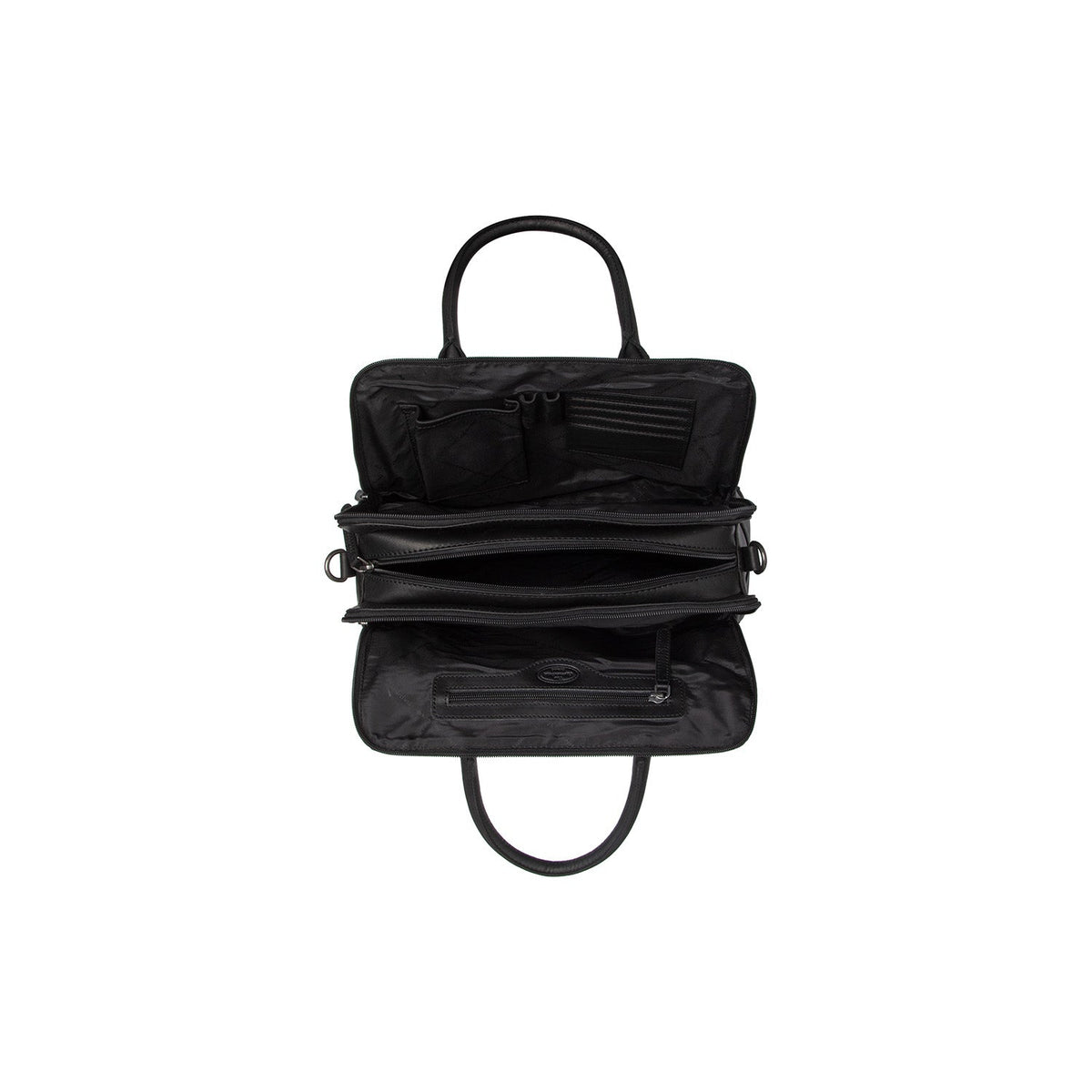 Close-Up Detail of Classic Collar &amp; Heavy-Duty Zipper Hardware on Layton Full-Grain Leather Handbag Damska