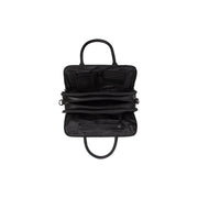 Close-Up Detail of Classic Collar &amp; Heavy-Duty Zipper Hardware on Layton Full-Grain Leather Handbag Damska
