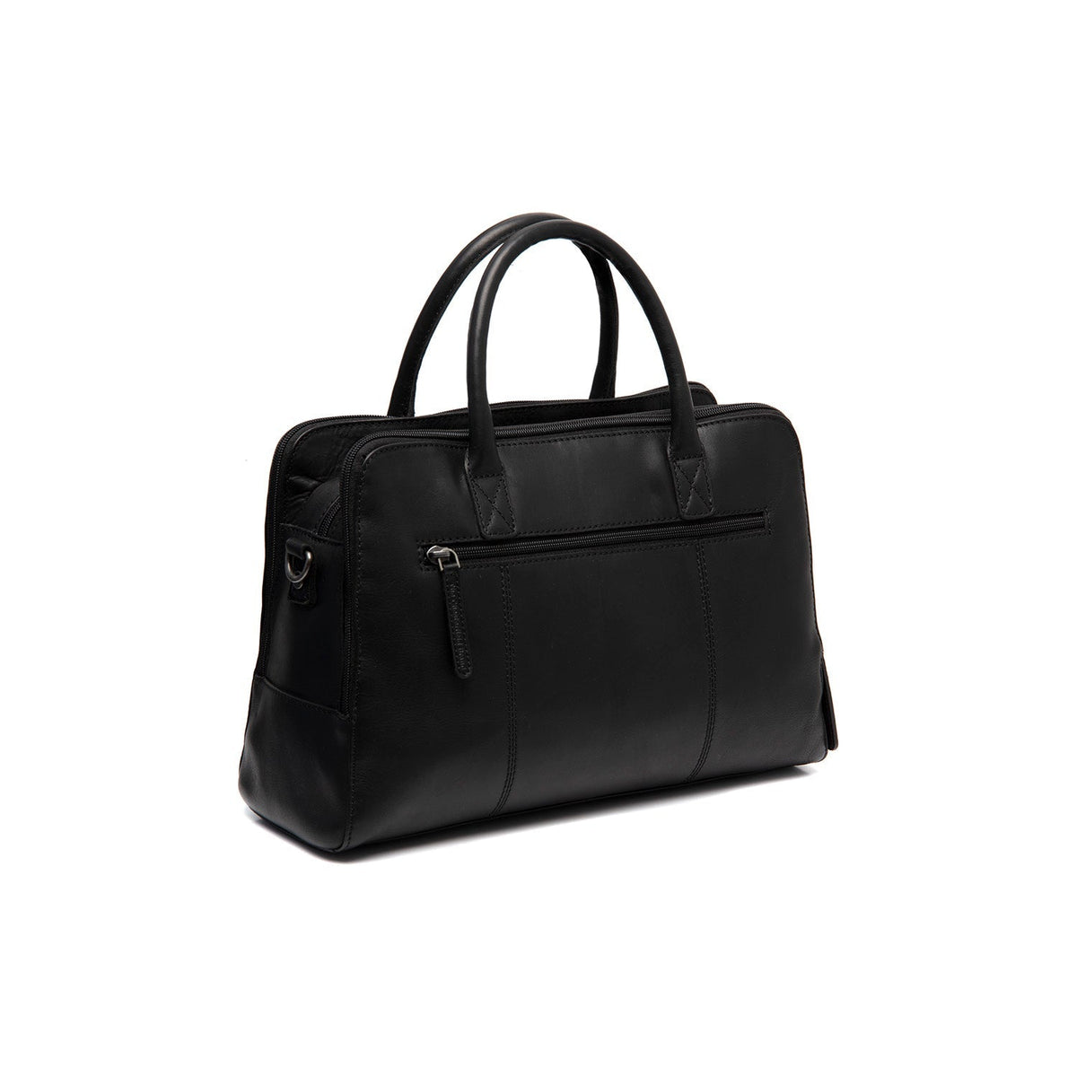 Tailored Rib Cuffs &amp; Hem Craftsmanship Construction Detail on Layton Full-Grain Leather Handbag Damska