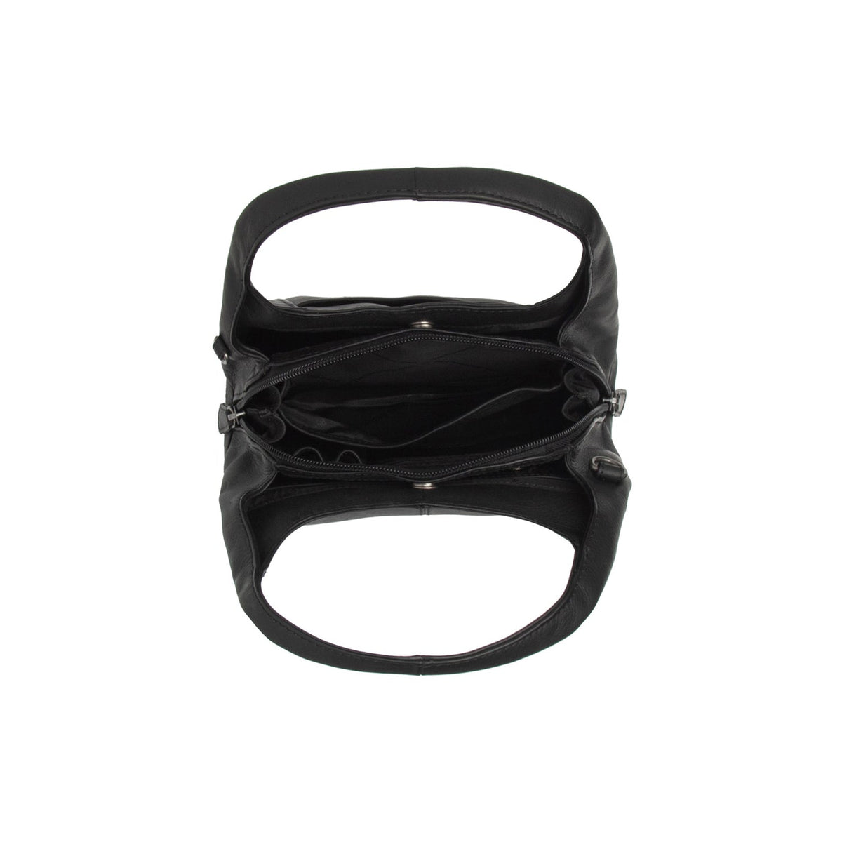 Close-Up Detail of Classic Collar &amp; Heavy-Duty Zipper Hardware on Lunera Full-Grain Leather Handbag Damska