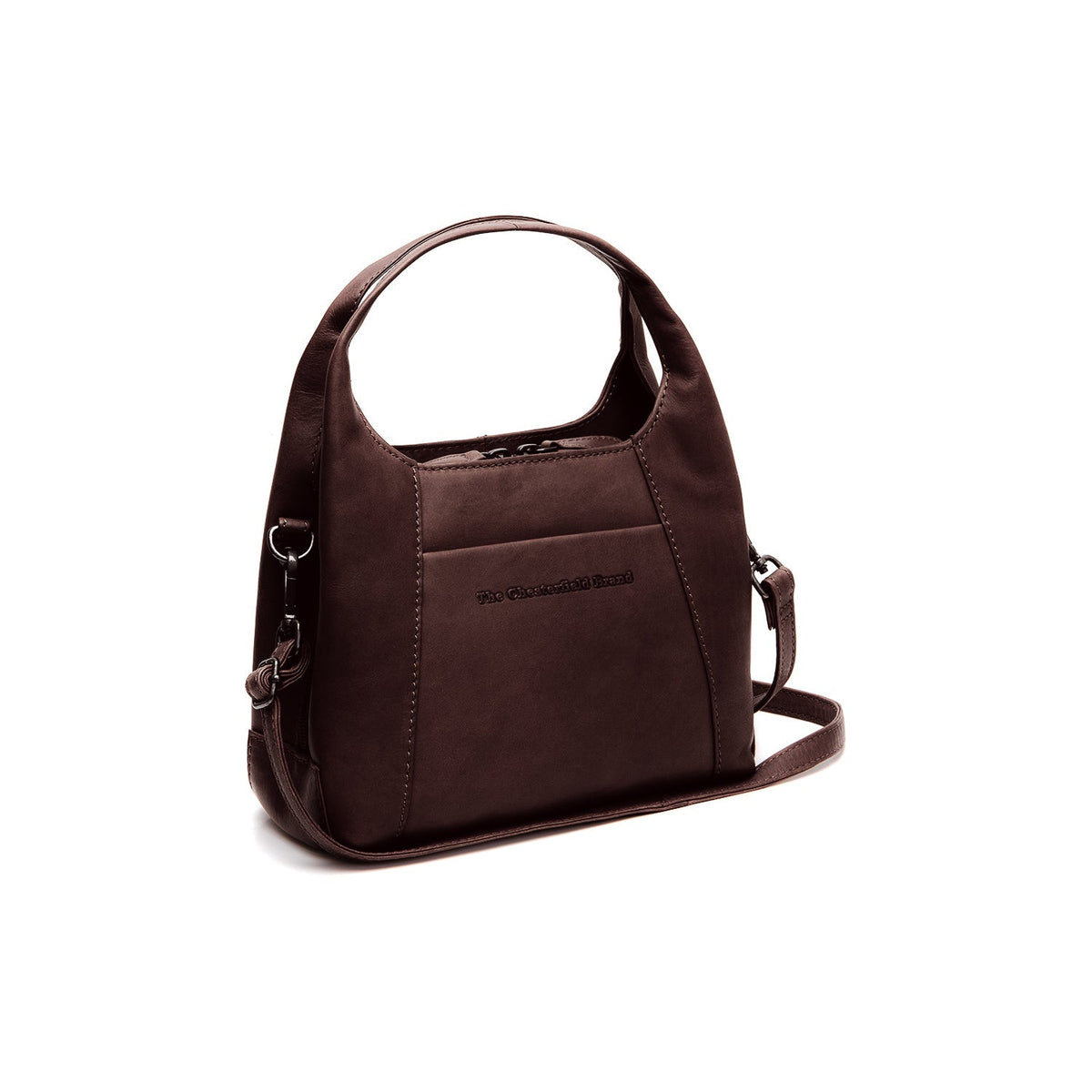 Tailored Rib Cuffs &amp; Hem Craftsmanship Construction Detail on Lunera Full-Grain Leather Handbag Damska