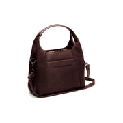 Tailored Rib Cuffs &amp; Hem Craftsmanship Construction Detail on Lunera Full-Grain Leather Handbag Damska