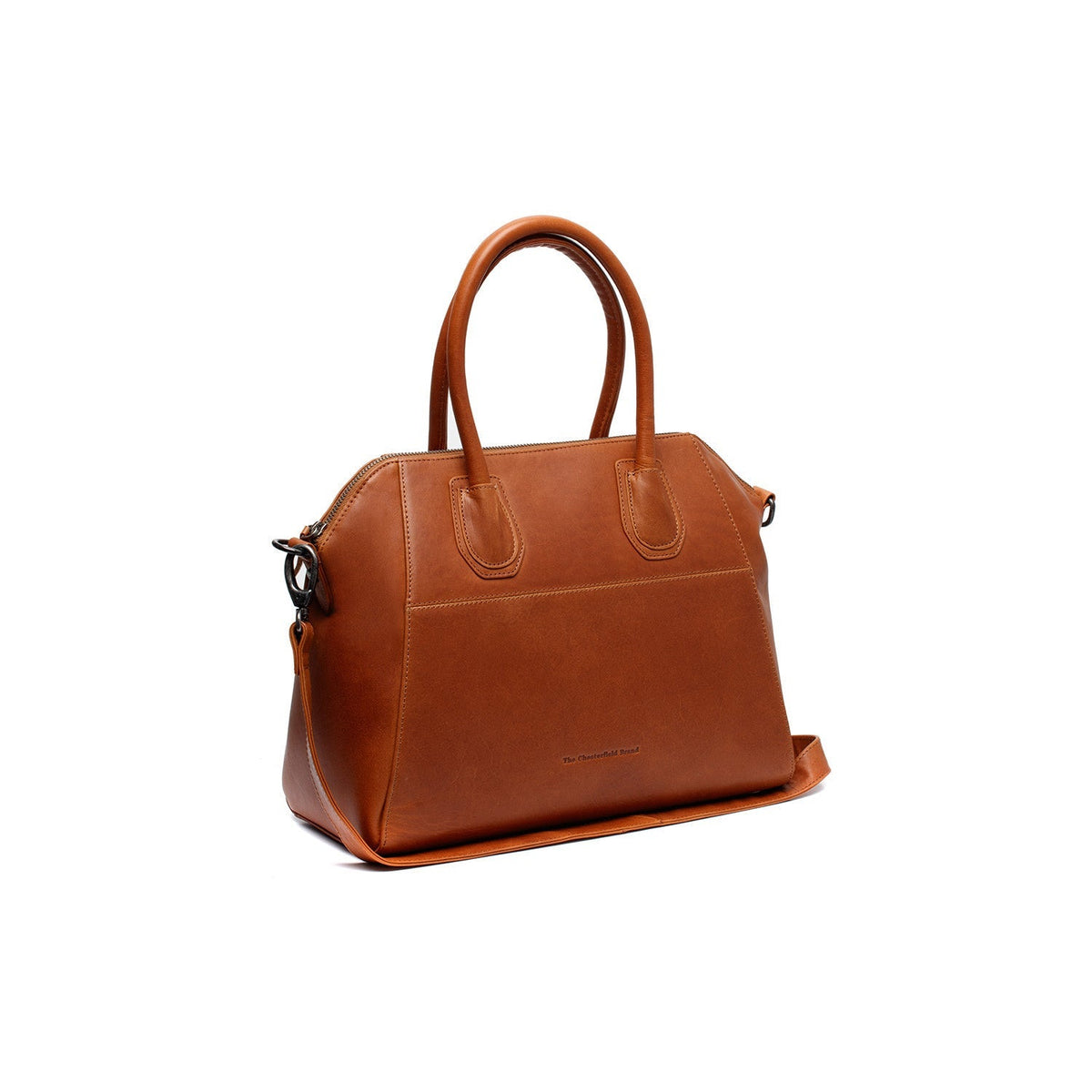 Tailored Rib Cuffs &amp; Hem Craftsmanship Construction Detail on Marsala Full-Grain Leather Handbag Damska