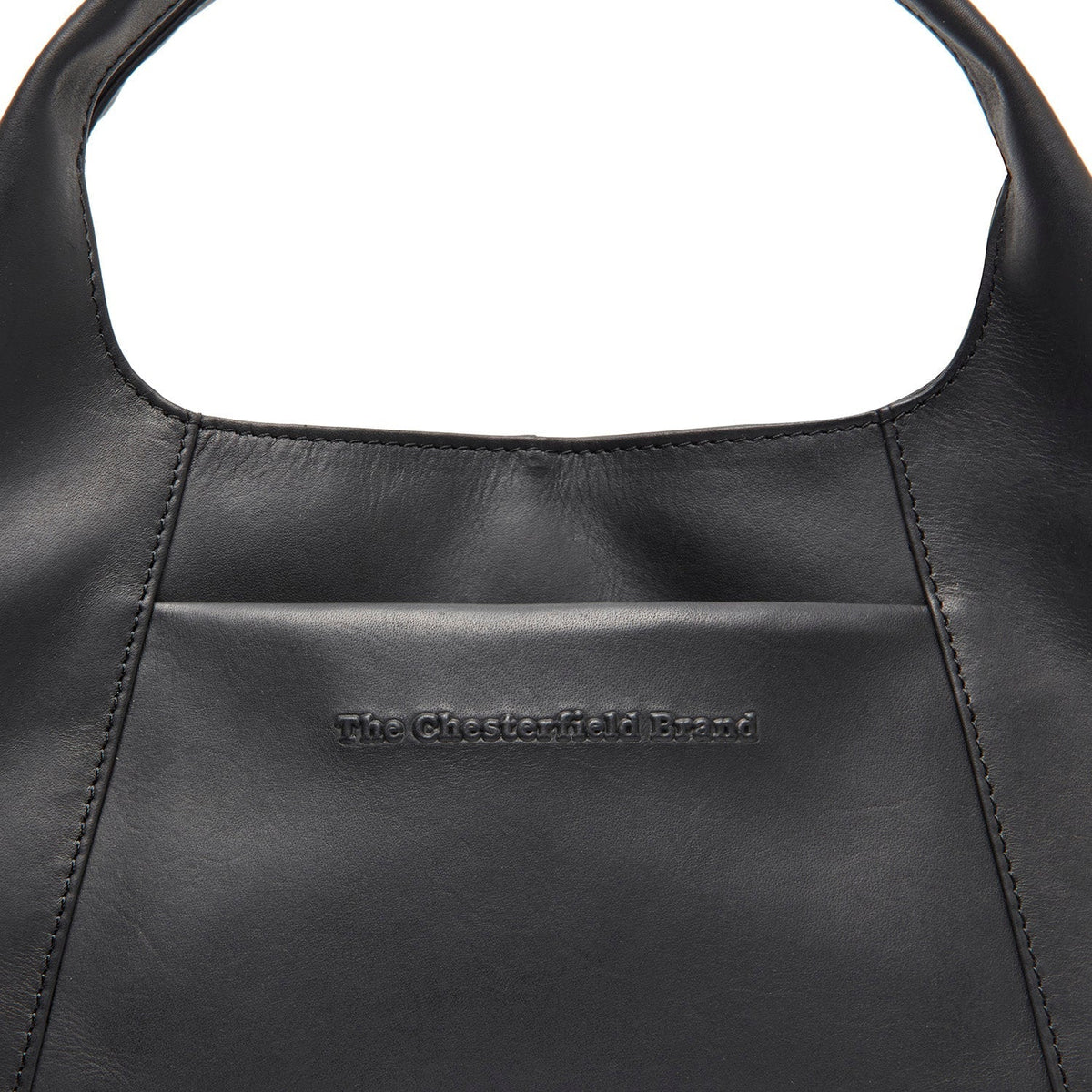 Close-Up Detail of Classic Collar &amp; Heavy-Duty Zipper Hardware on Salina Full-Grain Leather Handbag Damska