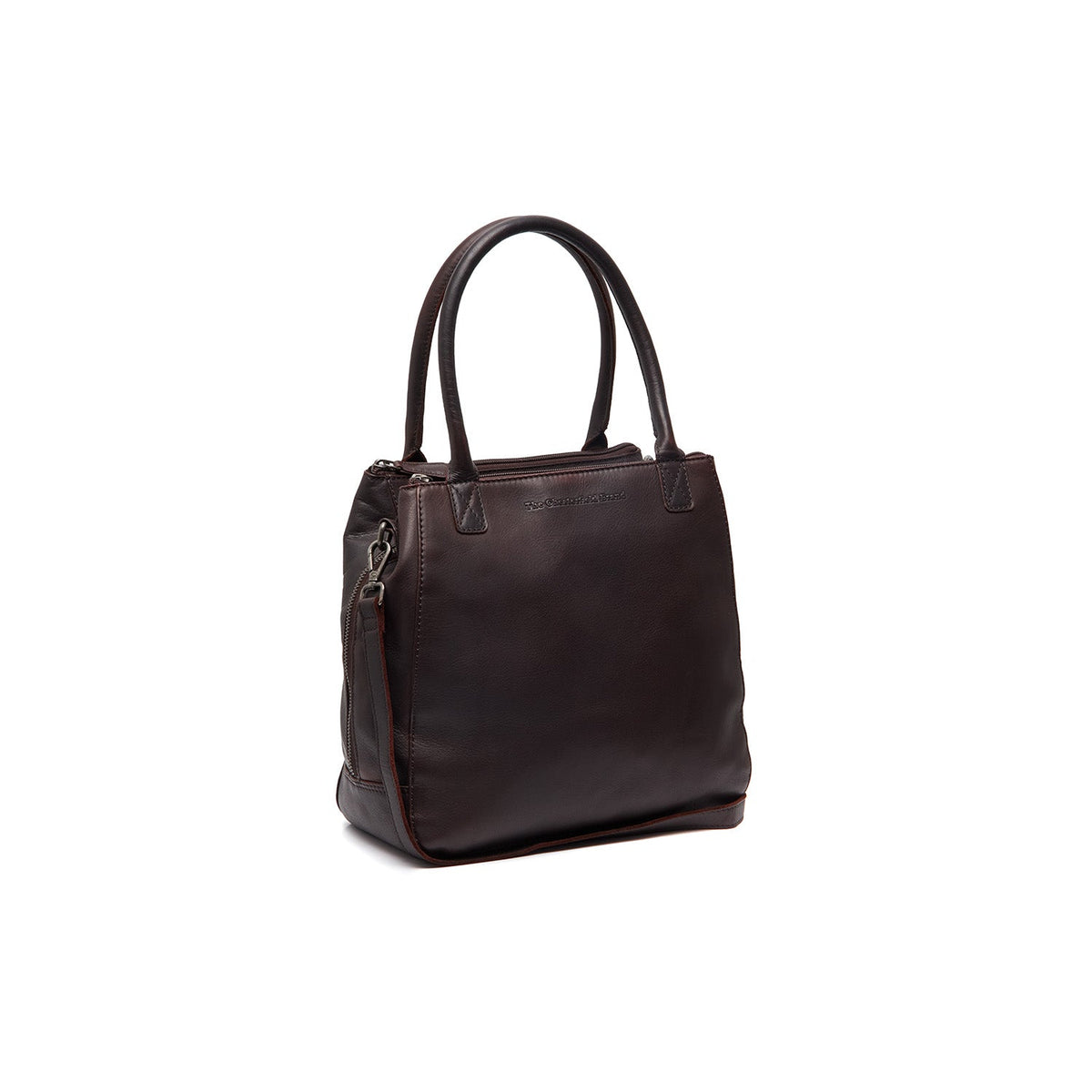 Tailored Rib Cuffs &amp; Hem Craftsmanship Construction Detail on Solvin Full-Grain Leather Handbag Damska