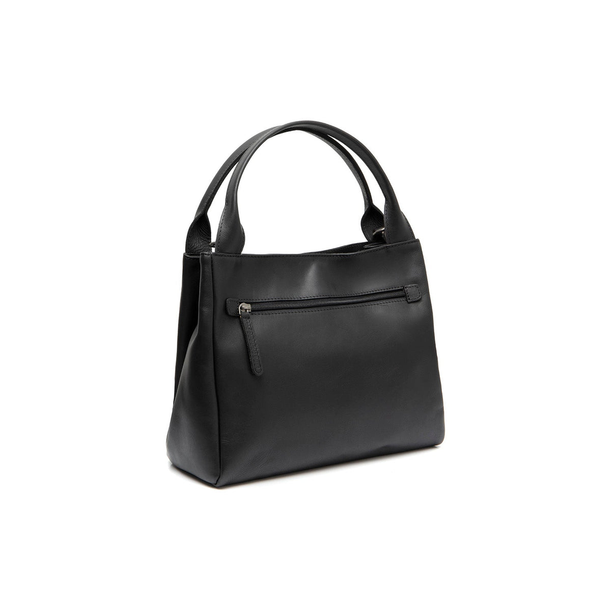Tailored Rib Cuffs &amp; Hem Craftsmanship Construction Detail on Tenara Full-Grain Leather Handbag Damska