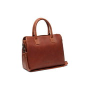 Styled Fit Perspective of Valmonte Full-Grain Leather Handbag Damska on Model - Natural Daylight Drape
