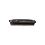Close-Up Detail of Classic Collar &amp; Heavy-Duty Zipper Hardware on Violette Full-Grain Leather Key Case Damska