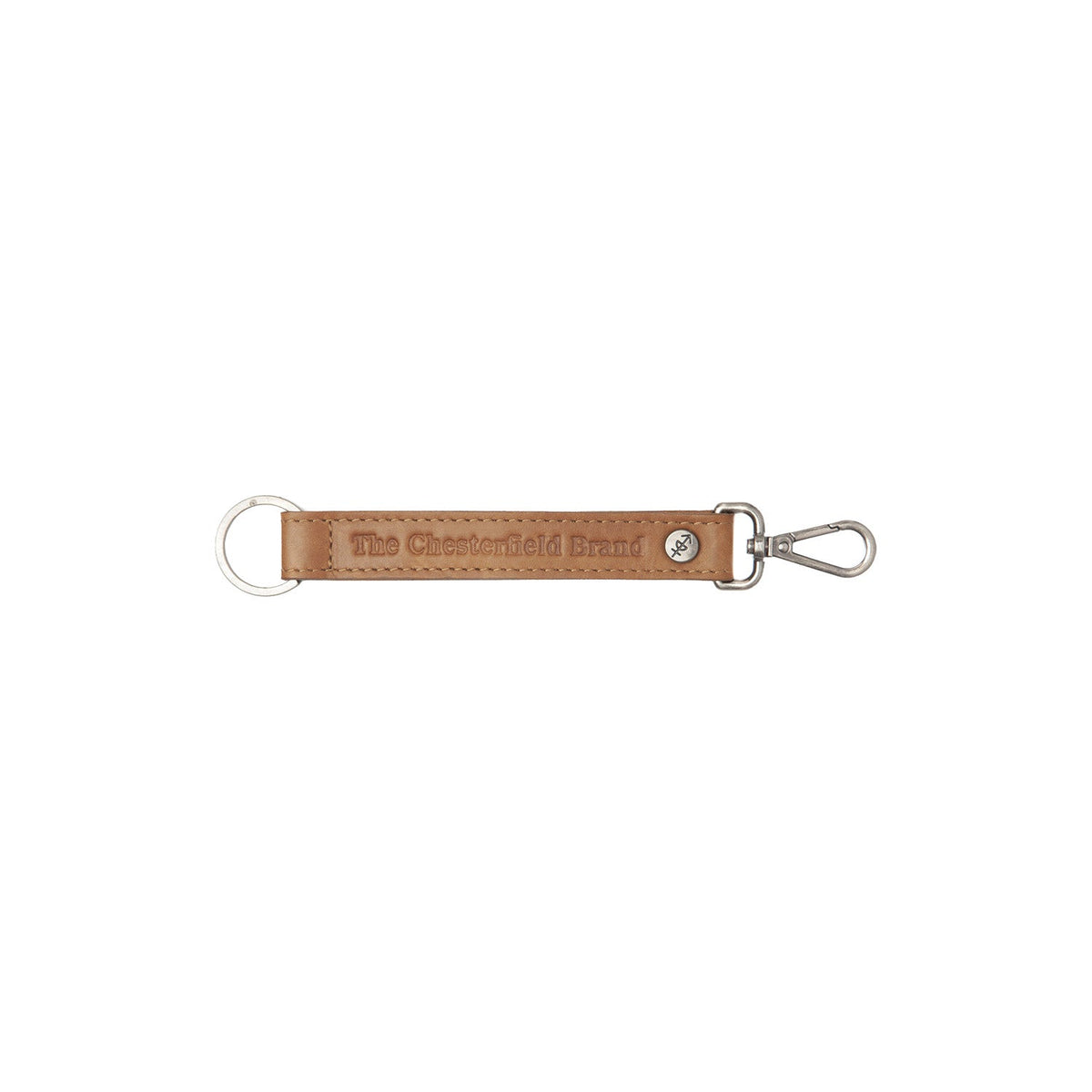 Leather Key Ring Cognac Damska in Cognac 100% Full-Grain Leather - Front Profile View &amp; Tailored Silhouette | Buy Online