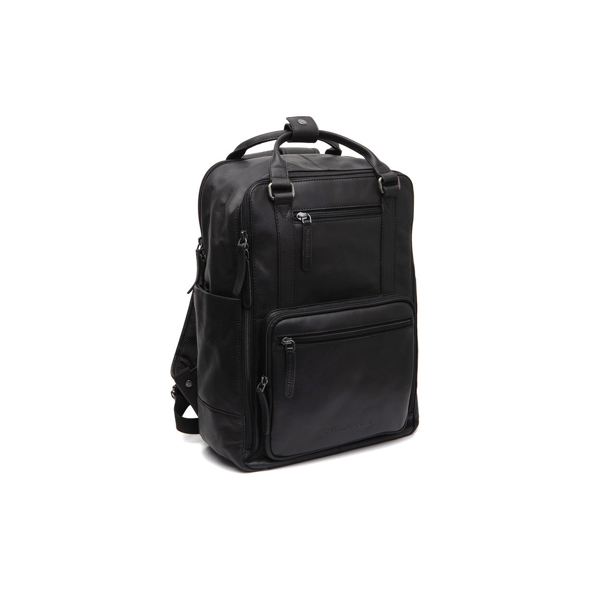 Calden Full-Grain Leather Laptop Backpack Damska in Classic 100% Full-Grain Leather - Full Exterior Front Profile View | Buy Online