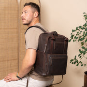 Calden Full-Grain Leather Laptop Backpack Damska – alternate product view 2