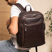 Detroit Full-Grain Leather Laptop Backpack Damska – alternate product view 2