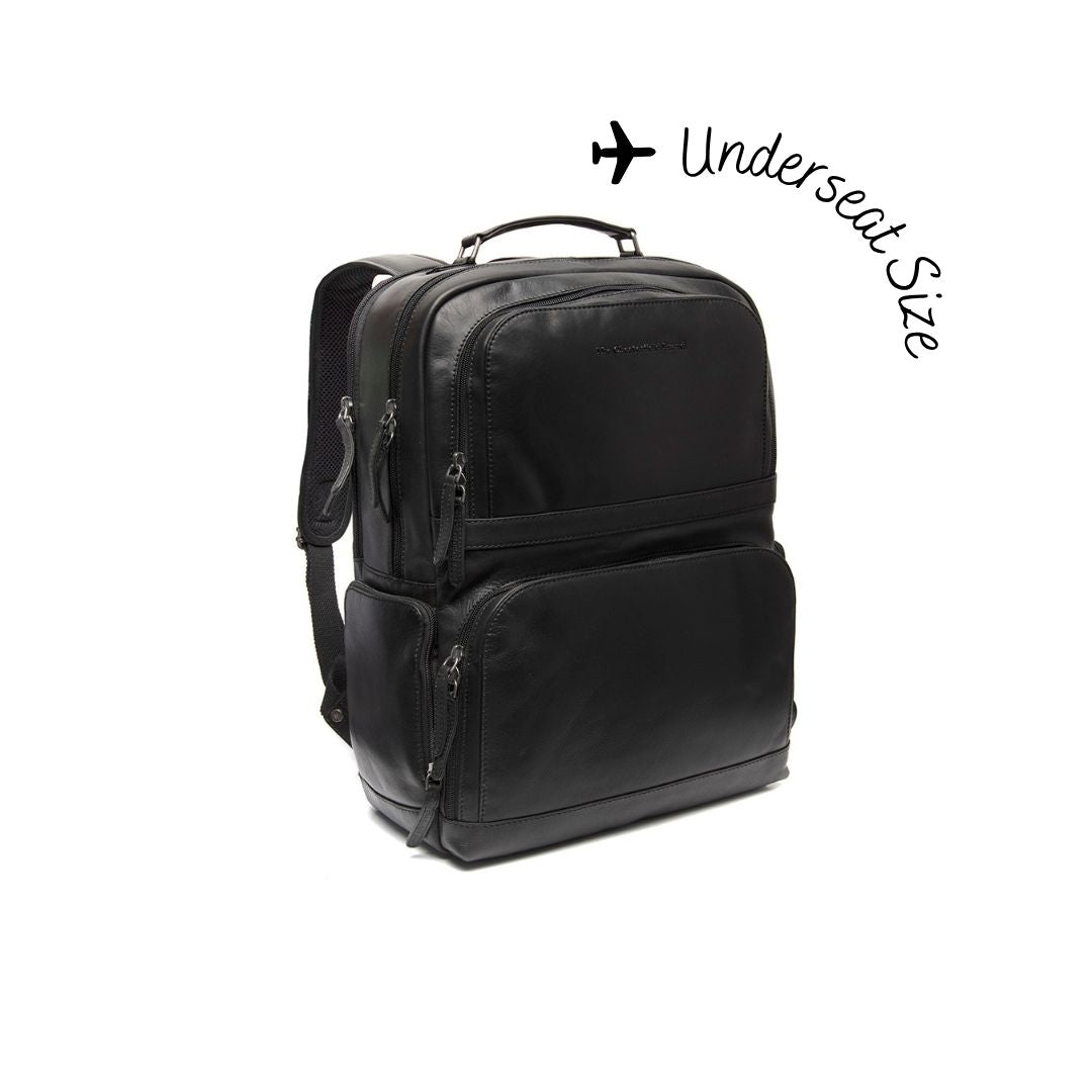 Lennox Full-Grain Leather Laptop Backpack Damska in Classic 100% Full-Grain Leather - Full Exterior Front Profile View | Buy Online