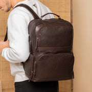 Lennox Full-Grain Leather Laptop Backpack Damska – alternate product view 2