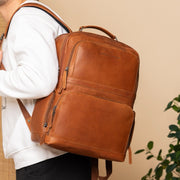 Lennox Full-Grain Leather Laptop Backpack Damska – alternate product view 2