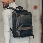 Rich Full-Grain Leather Laptop Backpack Męska – alternate product view 2