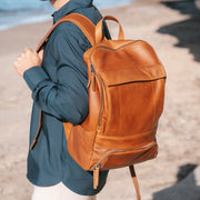 Rich Full-Grain Leather Laptop Backpack Męska – alternate product view 2