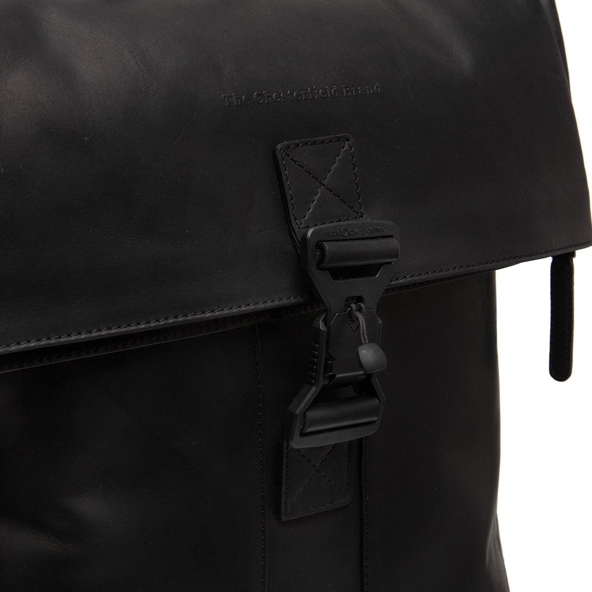 Solid Antique Brass Hardware &amp; Heavy-Duty Dual Zipper Detail on Savona Full-Grain Leather Laptop Backpack Damska