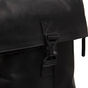 Solid Antique Brass Hardware &amp; Heavy-Duty Dual Zipper Detail on Savona Full-Grain Leather Laptop Backpack Damska