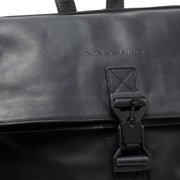 Solid Antique Brass Hardware &amp; Heavy-Duty Dual Zipper Detail on Trondheim Full-Grain Leather Laptop Backpack Damska