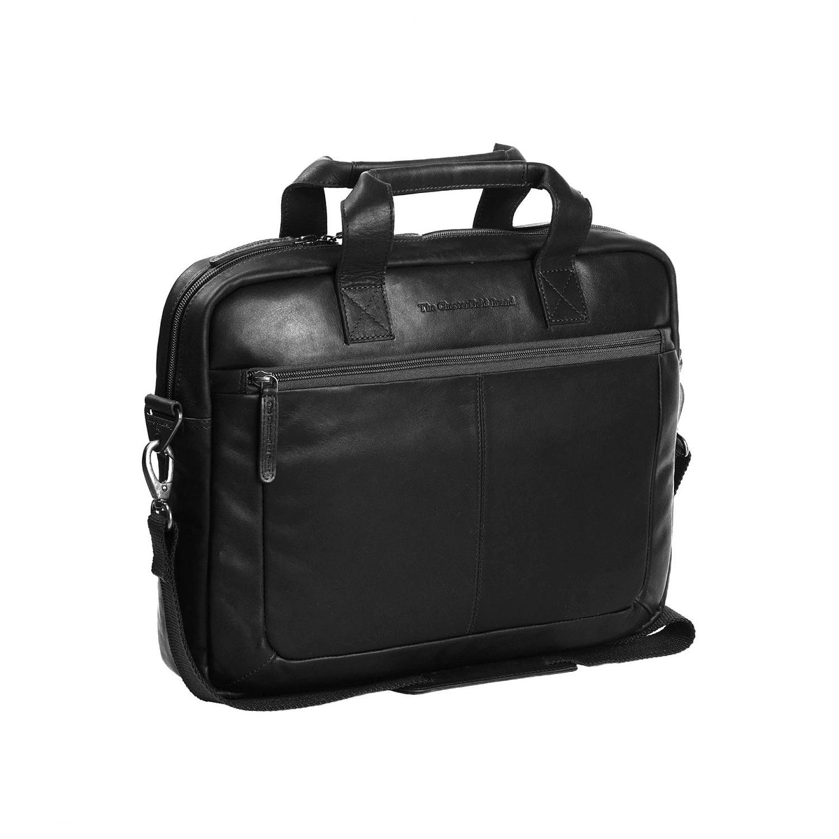 Calvi Full-Grain Leather Laptop Bag Damska in Classic 100% Full-Grain Leather - Full Exterior Front Profile View | Buy Online