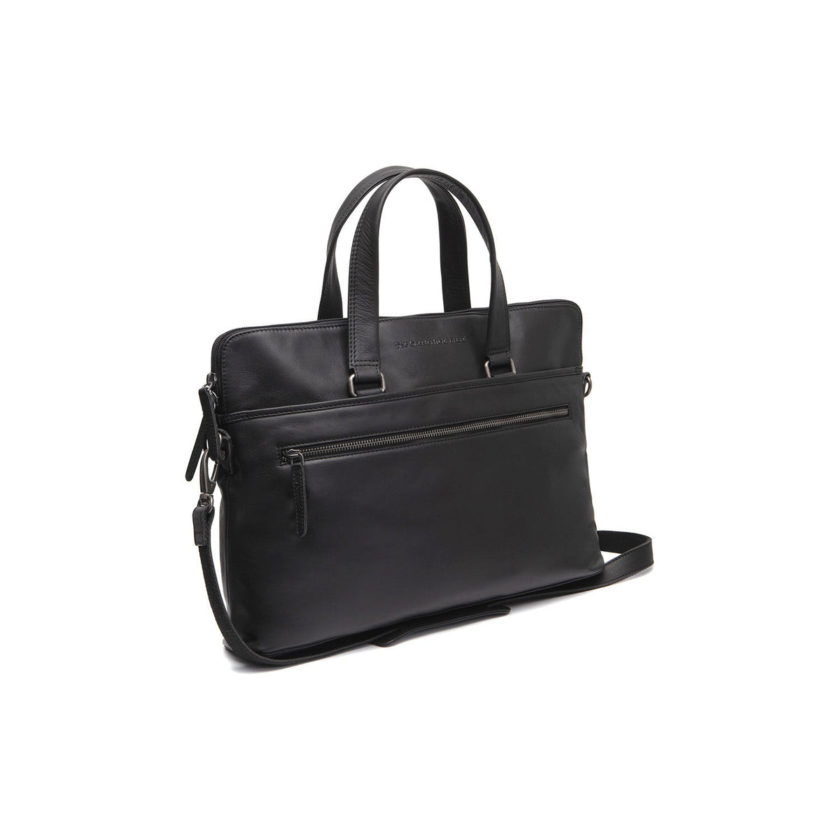 Elvas Full-Grain Leather Laptop Bag Damska in Classic 100% Full-Grain Leather - Full Exterior Front Profile View | Buy Online