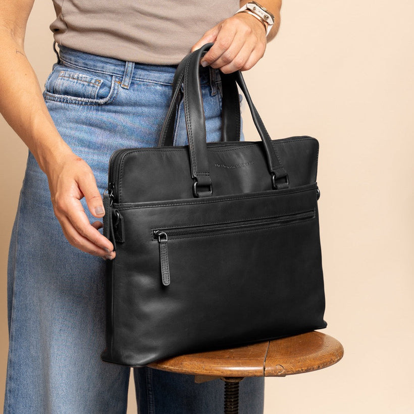 Elvas Full-Grain Leather Laptop Bag Damska