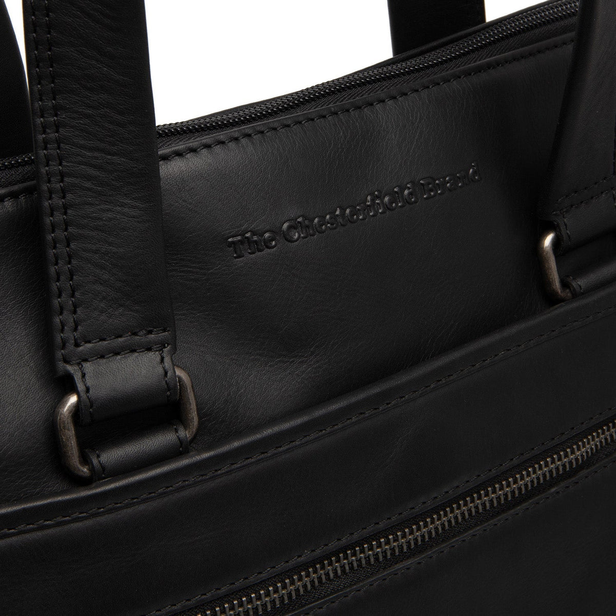 Elvas Full-Grain Leather Laptop Bag Damska - Structured Side Profile Showing Gusset Depth &amp; Expansion Capacity