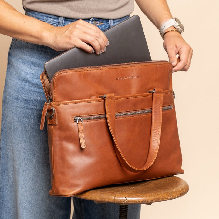 Elvas Full-Grain Leather Laptop Bag Damska – alternate product view 2