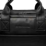 
Solid Antique Brass Hardware & Heavy-Duty Dual Zipper Detail on Frazer Skórzana torba na laptopa