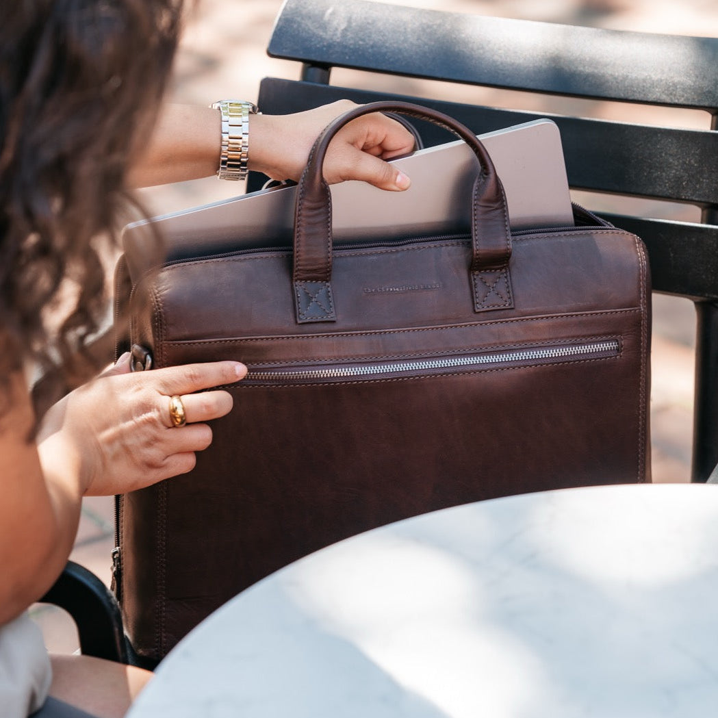 Levanto Full-Grain Leather Laptop Bag Damska – alternate product view 2
