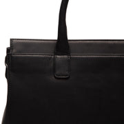 Solid Antique Brass Hardware &amp; Heavy-Duty Dual Zipper Detail on Rivera Full-Grain Leather Laptop Bag Damska