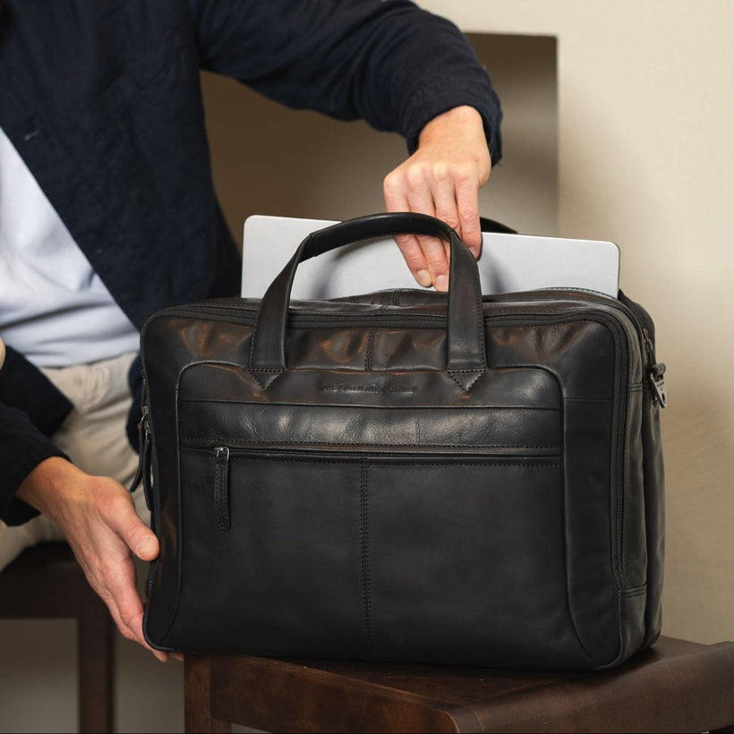 Ryan Full-Grain Leather Laptop Bag Męska