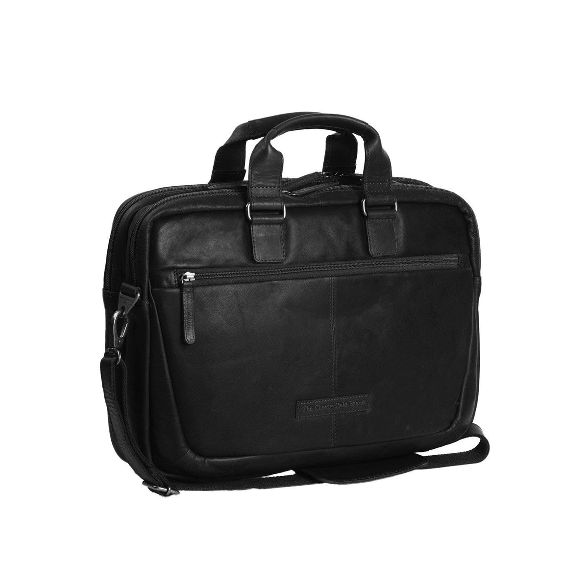 Seth Full-Grain Leather Laptop Bag ze 100% klasycznej skóry licowej - Full Exterior Widok z przodu i dopasowana sylwetka | Kup online w oficjalnym sklepie