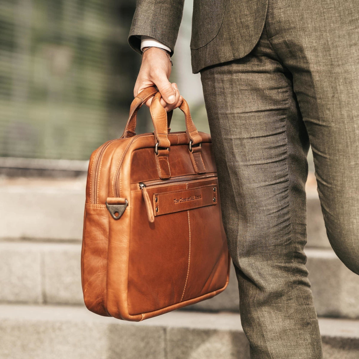 Seth Full-Grain Leather Laptop Bag Męska – alternate product view 3