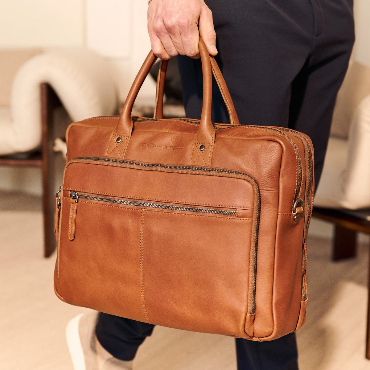 Tacama Full-Grain Leather Laptop Bag Damska – alternate product view 2