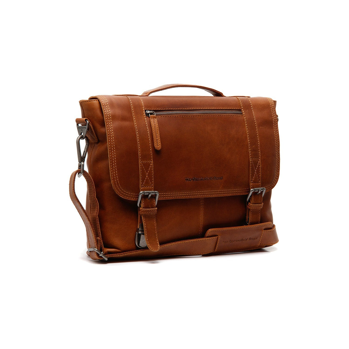 Veneto Full-Grain Leather Laptop Bag Damska in Classic 100% Full-Grain Leather - Full Exterior Front Profile View | Buy Online
