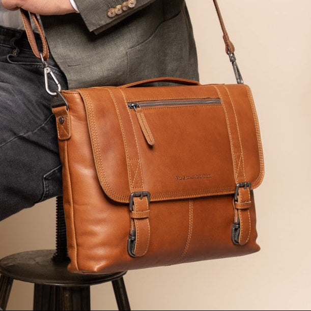 Veneto Full-Grain Leather Laptop Bag Damska
