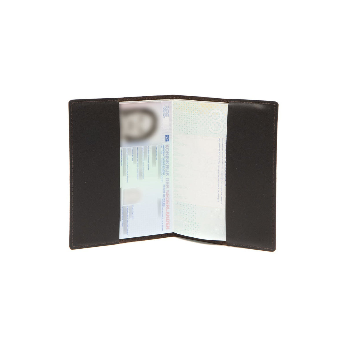 Brown Leather Passport Case Damska, detail view 1