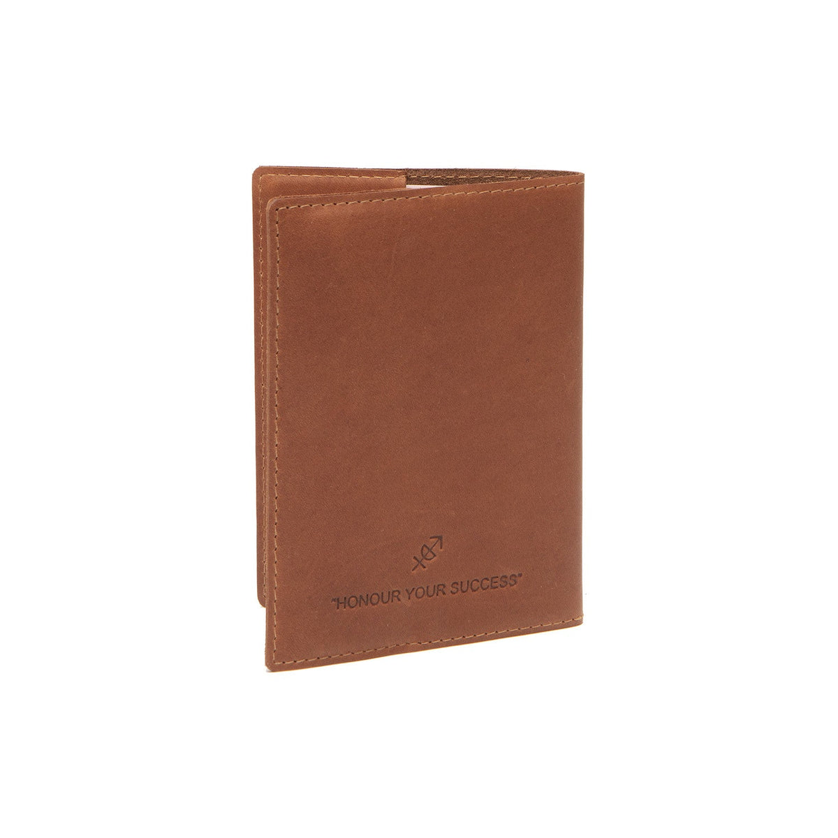 Cognac Leather Passport Case Damska, detail view 1