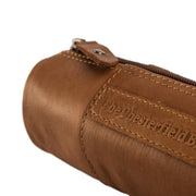 Cognac Leather Pencil Case Lea Damska, detail view 3