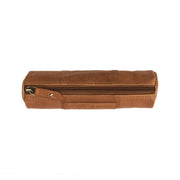 Cognac Leather Pencil Case Lea Damska, detail view 4