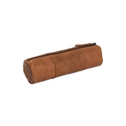 Cognac Leather Pencil Case Lea Damska, detail view 5
