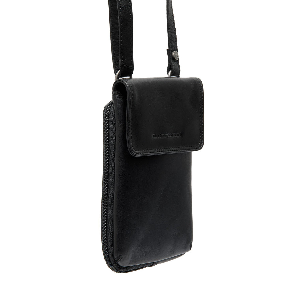 Langley Full-Grain Leather Phone Bag Damska in Classic 100% Full-Grain Leather - Front Profile View &amp; Tailored Silhouette | Buy Online